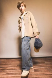 DeFacto Oversize Wide Fit Polo Neck Long Sleeve Shirt Boy - Image 2