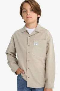 DeFacto Oversize Wide Fit Polo Neck Long Sleeve Shirt Boy - Image 4