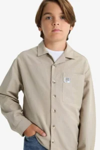 DeFacto Oversize Wide Fit Polo Neck Long Sleeve Shirt Boy - Image 6