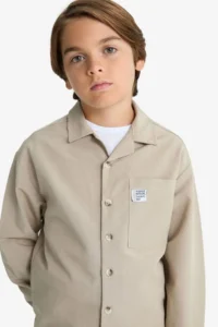 DeFacto Oversize Wide Fit Polo Neck Long Sleeve Shirt Boy - Image 7