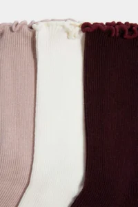 DeFacto Women Frilly 3-pack Cotton LONG Socks - Image 3