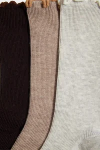 DeFacto Women Frilly 3-pack Cotton LONG Socks - Image 3