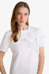 DeFacto 100% Cotton Relax Fit Crew Neck Embroidered Combed Cotton T-Shirt - Image 5