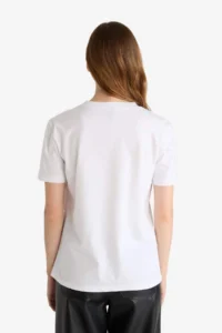 DeFacto 100% Cotton Relax Fit Crew Neck Embroidered Combed Cotton T-Shirt - Image 7
