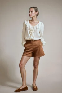 DeFacto Accessory Detailed Suede Shorts - Image 2