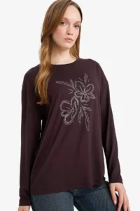 DeFacto Relax Fit Crew Neck Long Sleeve T-Shirt