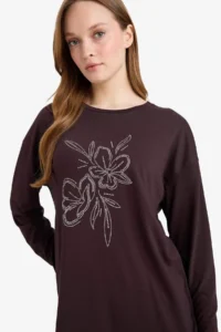 DeFacto Relax Fit Crew Neck Long Sleeve T-Shirt - Image 3
