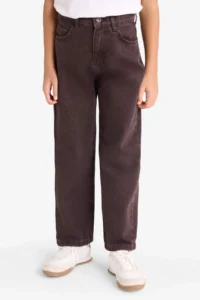 DeFacto Wide Leg Straight Leg Jean Trousers Boy - Image 2