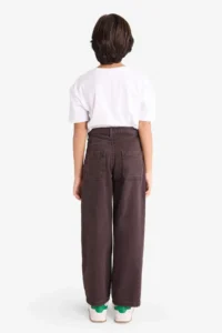 DeFacto Wide Leg Straight Leg Jean Trousers Boy - Image 4