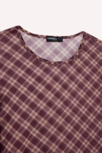 DeFacto Fitted Checkered Tulle Long Sleeve T-Shirt - Image 5