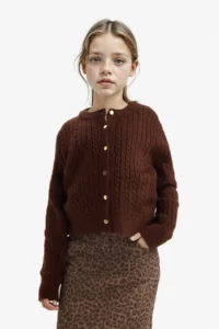 DeFacto Crew Neck Buttoned Knitwear Cardigan Girl - Image 3