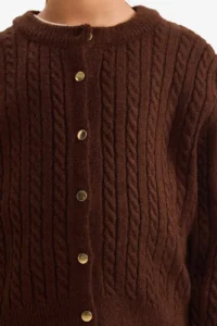 DeFacto Crew Neck Buttoned Knitwear Cardigan Girl - Image 4