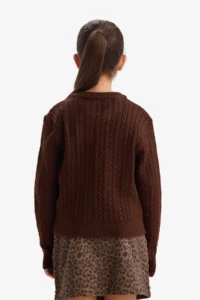 DeFacto Crew Neck Buttoned Knitwear Cardigan Girl - Image 5