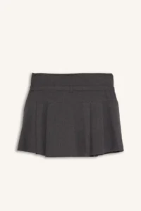 DeFacto Normal Waist Belt Detailed Mini Skirt - Image 3