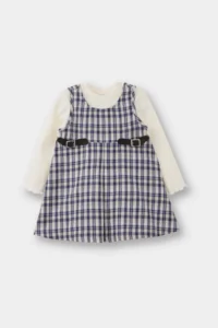 DeFacto Set of 2 Long Sleeve T-Shirt Checked Dress Baby Girl