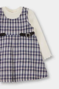 DeFacto Set of 2 Long Sleeve T-Shirt Checked Dress Baby Girl - Image 3