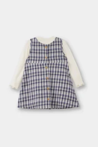 DeFacto Set of 2 Long Sleeve T-Shirt Checked Dress Baby Girl - Image 4