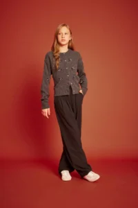 DeFacto Crew Neck Bow Buttoned Cardigan Girl - Image 2