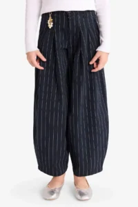 DeFacto Baggy Fit Charm Detailed Wide Leg Gabardine Trousers Girls - Image 2