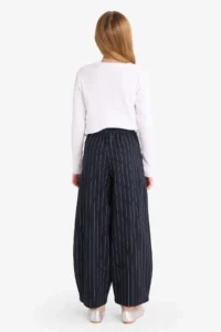 DeFacto Baggy Fit Charm Detailed Wide Leg Gabardine Trousers Girls - Image 3