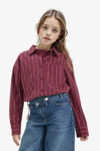 DeFacto 2 Piece Set Poplin Shirt T-Shirt Girls