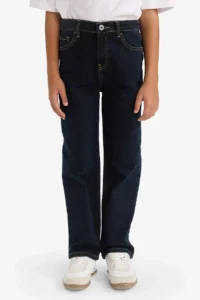 DeFacto Straight Fit Straight Leg Jean Trousers Boy - Image 3
