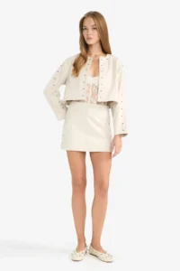 DeFacto Normal Waist Suede Mini Skirt - Image 3