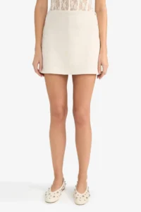 DeFacto Normal Waist Suede Mini Skirt - Image 5
