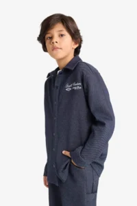 DeFacto Embroidered Long Sleeve Shirt Boys' - Image 3