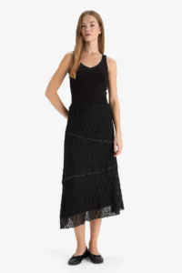 DeFacto A Cut Normal Waist Lace Midi Skirt - Image 2
