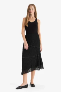DeFacto A Cut Normal Waist Lace Midi Skirt - Image 3