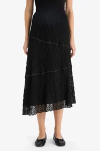 DeFacto A Cut Normal Waist Lace Midi Skirt - Image 4