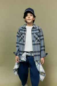 DeFacto Polo Neck Plaid Patterned Zipper Flannel Jacket Boy