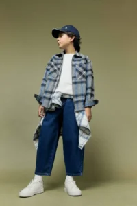 DeFacto Polo Neck Plaid Patterned Zipper Flannel Jacket Boy - Image 2