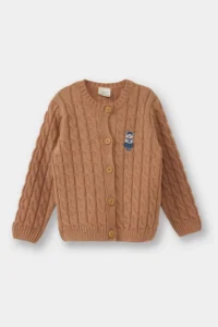 DeFacto Bear Printed Crew Neck Cardigan Baby Girl