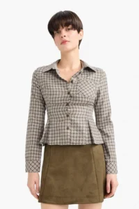 DeFacto A Cut Normal Waist Suede Mini Skirt - Image 3