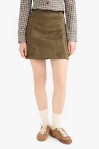 DeFacto A Cut Normal Waist Suede Mini Skirt - Image 5