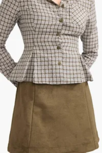 DeFacto A Cut Normal Waist Suede Mini Skirt - Image 6