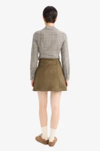 DeFacto A Cut Normal Waist Suede Mini Skirt - Image 7
