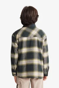 DeFacto Oversize Wide Fit Polo Neck Checked Flannel Long Sleeve Shirt Boy - Image 5