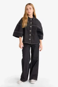 DeFacto buttoned denim Jacket Girls' - Image 2