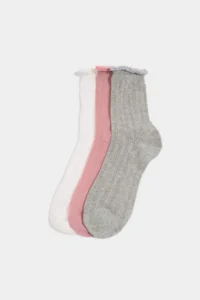 DeFacto Women Openwork 3-pack Cotton LONG Socks