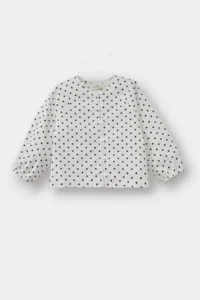 DeFacto Polka Dot Raglan Sleeve Poplin Long Sleeve Shirt Baby Girl - Image 4