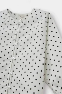 DeFacto Polka Dot Raglan Sleeve Poplin Long Sleeve Shirt Baby Girl - Image 5