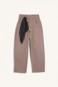 DeFacto Baggy Fit Leopard Scarf Detailed Gabardine Trousers Girls - Image 5