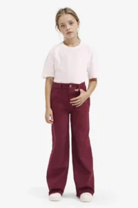 DeFacto Straight Fit Gabardine Trousers Girl - Image 2