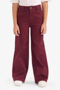 DeFacto Straight Fit Gabardine Trousers Girl - Image 3