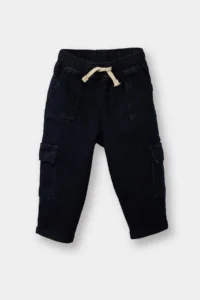 DeFacto Balloon Fit Elastic Waist Straight Leg Jean Trousers for Baby Boy - Image 2