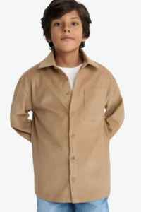 DeFacto Polo Neck Corduroy Long Sleeve Shirt Boy