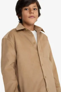 DeFacto Polo Neck Corduroy Long Sleeve Shirt Boy - Image 4